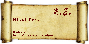 Mihai Erik névjegykártya